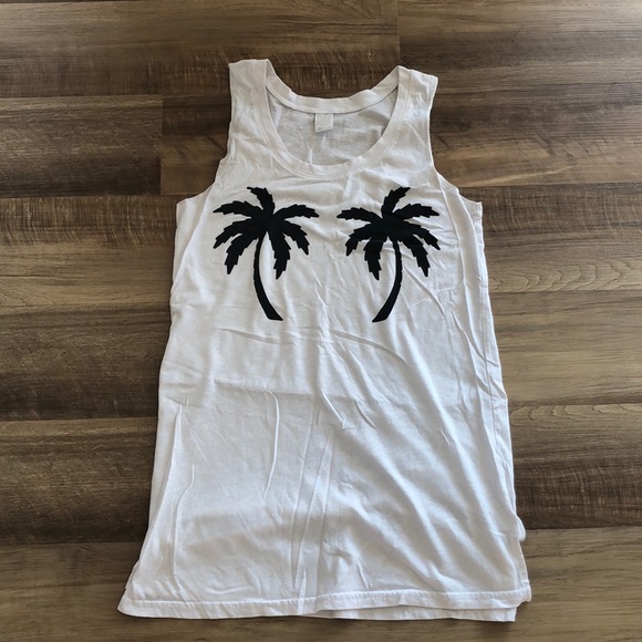 free press Tops - Black and white Palm Tree Tank Top